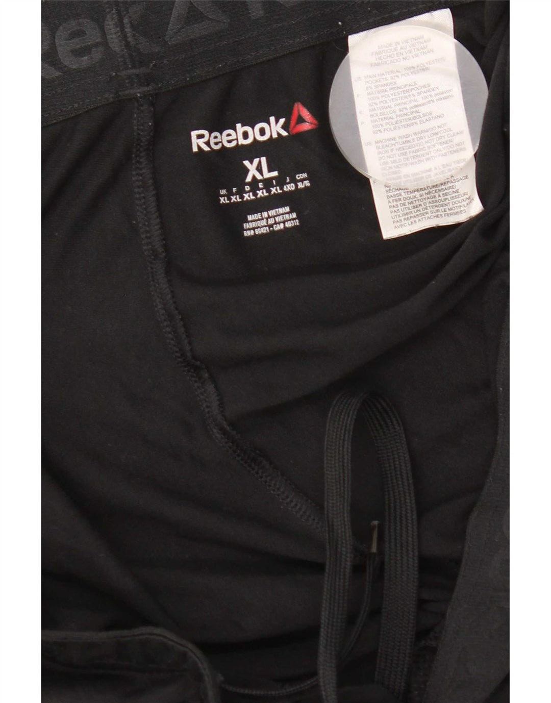 Reebok Mens Speedwick Tracksuit Trousers XL Black Polyester