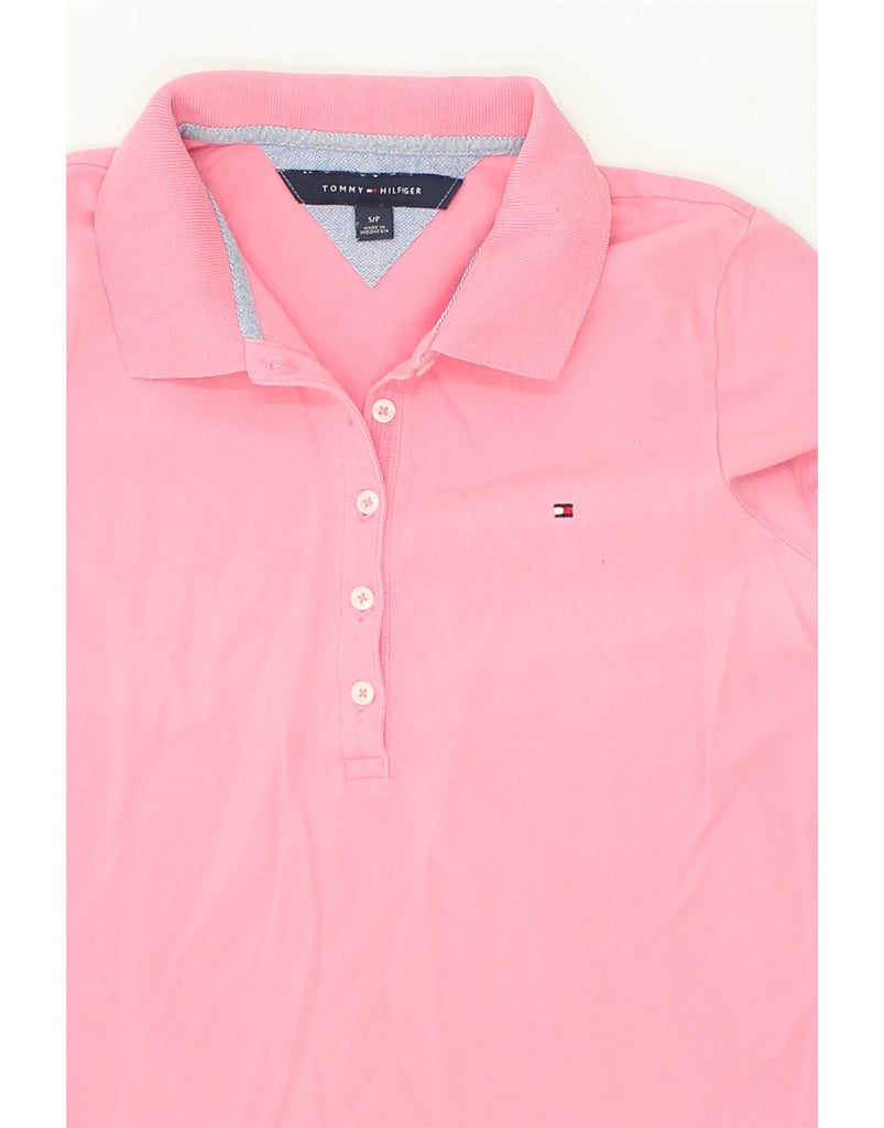 TOMMY HILFIGER Womens Polo Shirt UK 10 Small Pink | Vintage Tommy Hilfiger | Thrift | Second-Hand Tommy Hilfiger | Used Clothing | Messina Hembry 