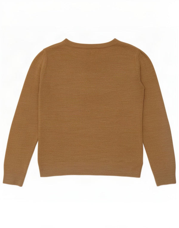 Marks & Spencer Womens Boat Neck Jumper Sweater UK 8 Small Beige Acrylic