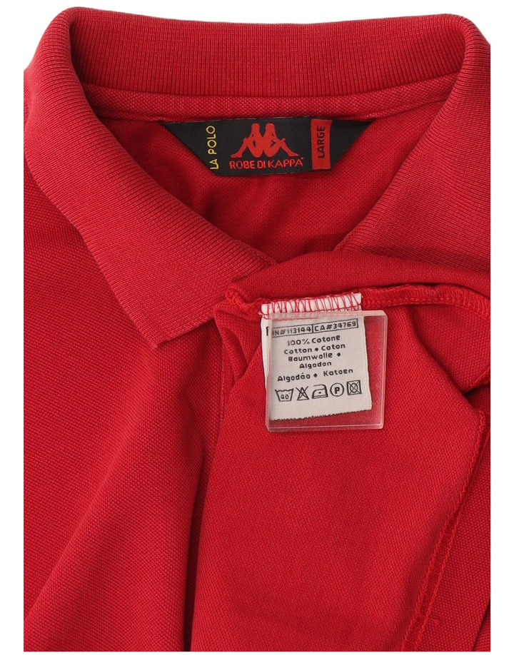 Kappa Mens Polo Shirt Large Red Cotton