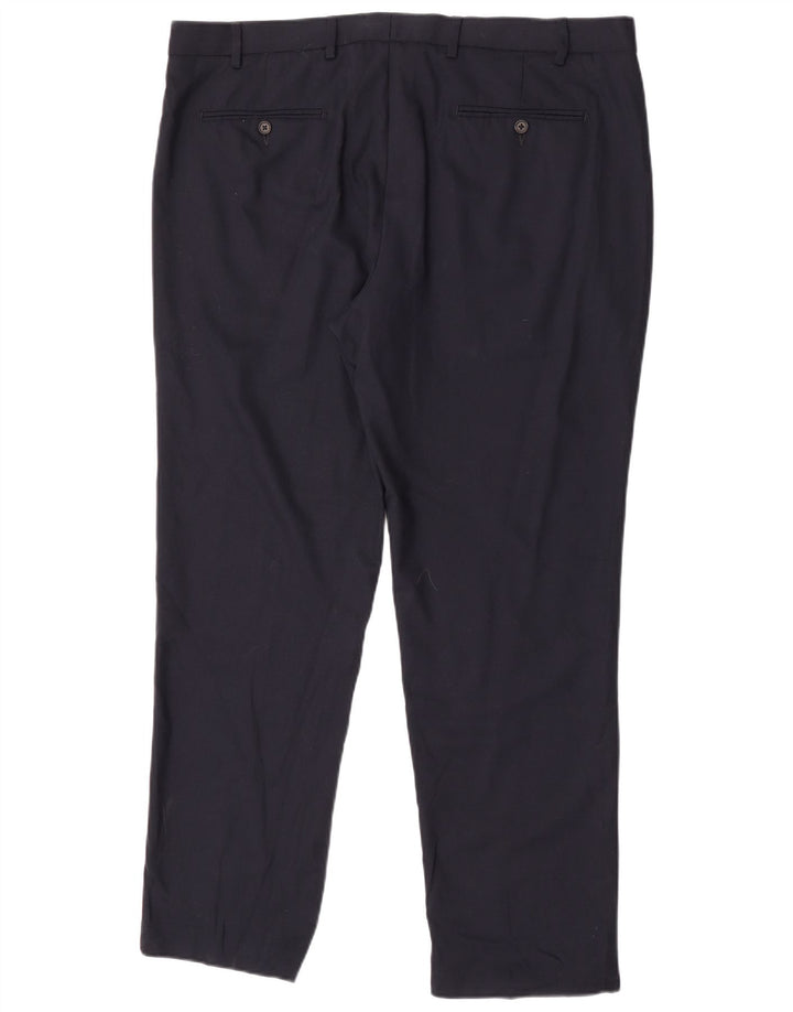 Marks & Spencer Womens Straight Regular Fit Suit Trousers W40 L30 Navy Blue
