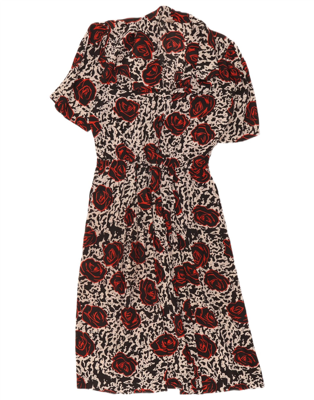 Vintage Womens A-Line Dress IT 44 Medium Multicoloured Floral Acetate