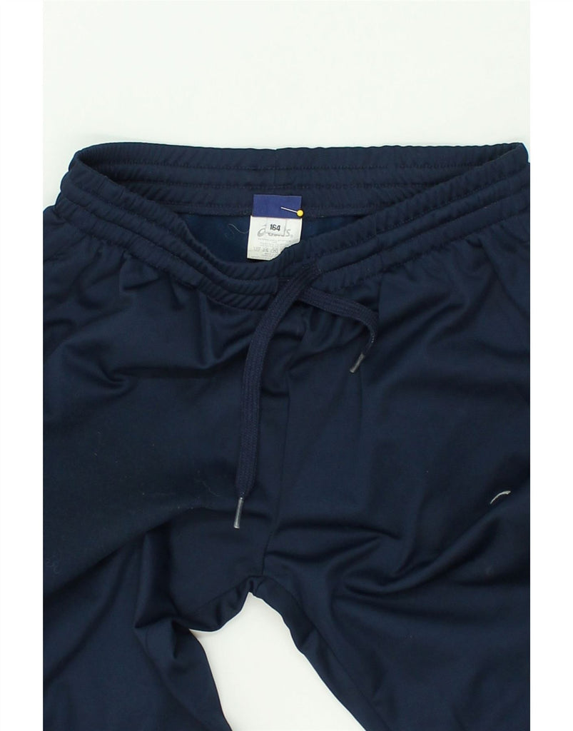 ASICS Boys Tracksuit Trousers 13-14 Years Navy Blue Polyester | Vintage Asics | Thrift | Second-Hand Asics | Used Clothing | Messina Hembry 