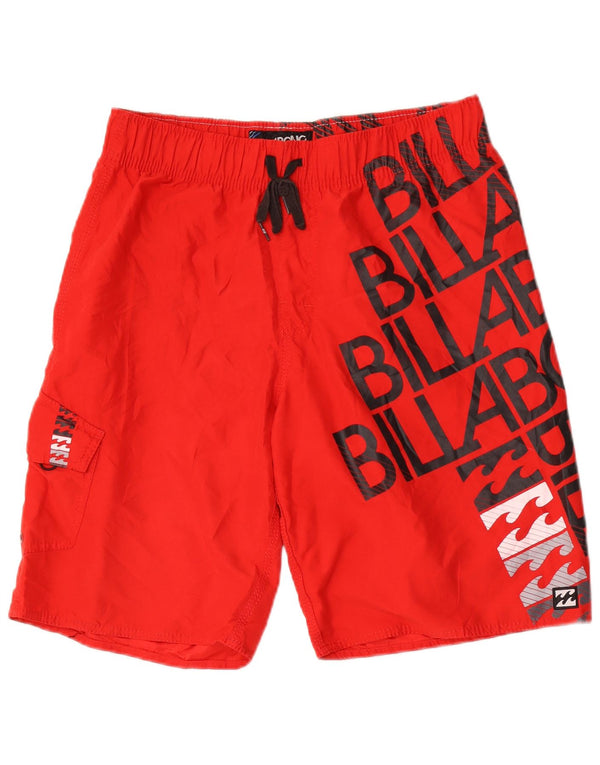 Billabong Mens Graphic Swimming Shorts Medium  Red Polyester