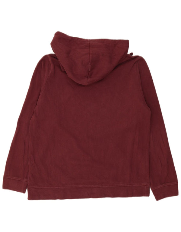 Vans Womens Graphic Hoodie Jumper UK 16 Large Burgundy Cotton