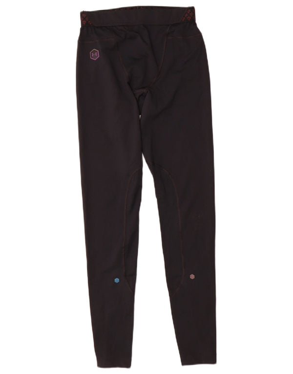 Under Armour Mens Heat Gear Leggings Small Black Geometric