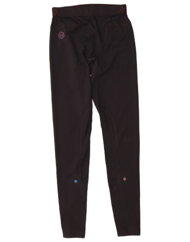 Under Armour Mens Heat Gear Leggings Small Black Geometric