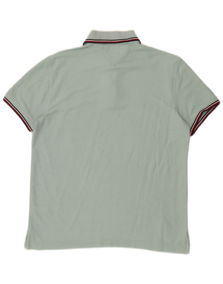 Tommy Hilfiger Mens Regular Fit Polo Shirt Medium Turquoise Cotton