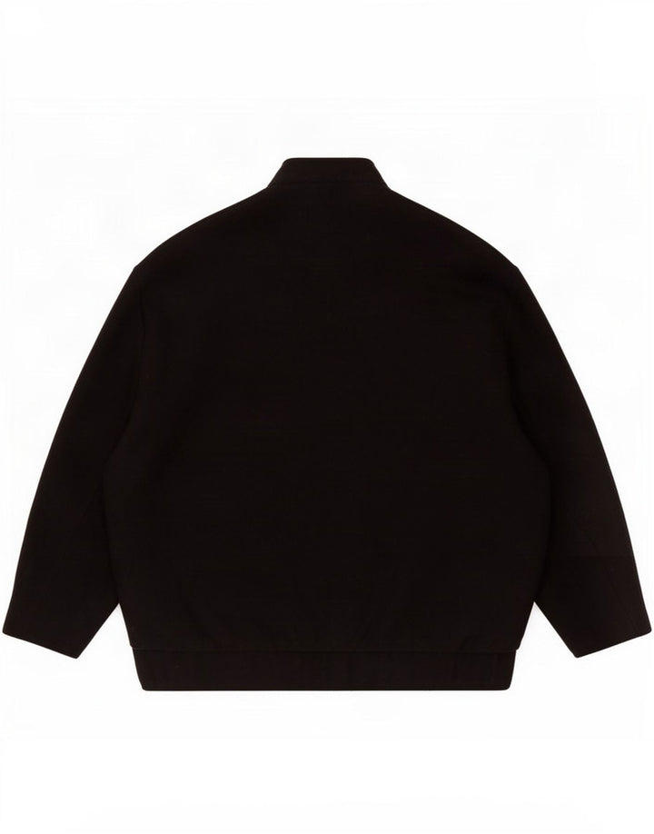 Zara Womens Oversized Bomber Jacket UK 10 Small Black Wool
