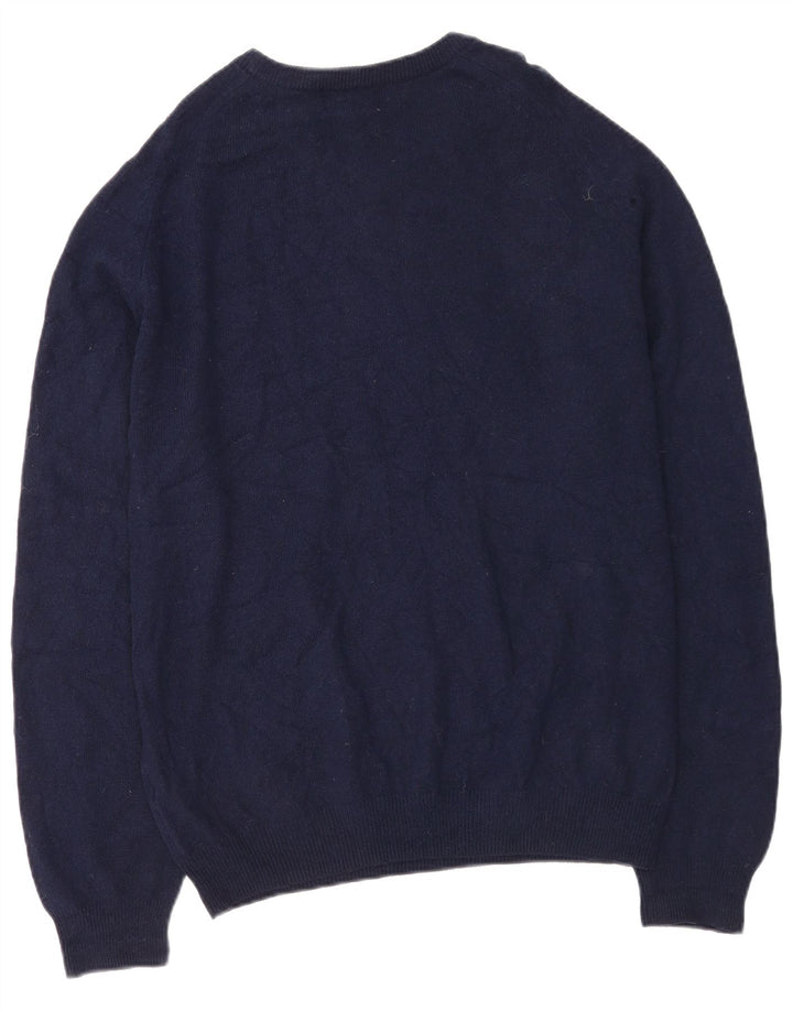 Marks & Spencer Mens Crew Neck Jumper Sweater XL Navy Blue Lambswool