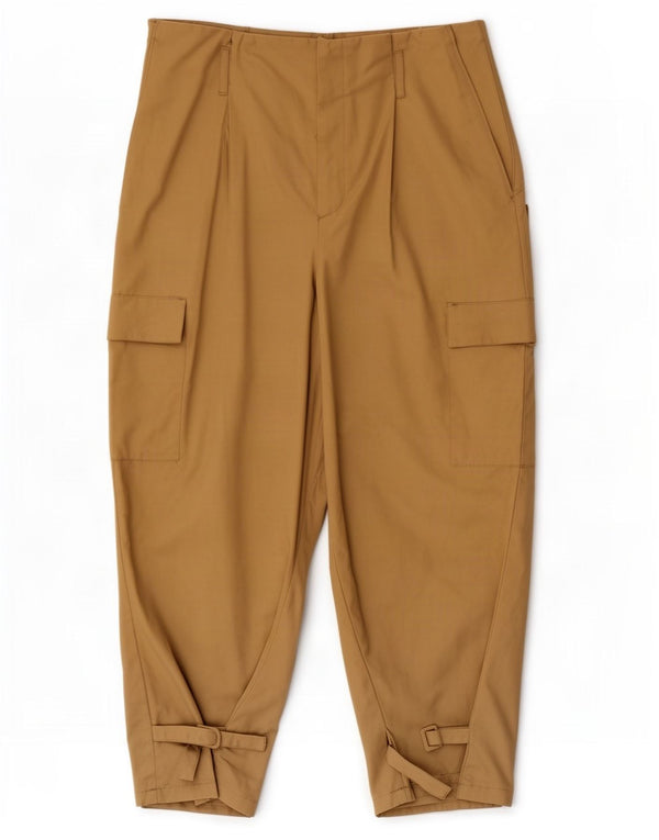 Zara Womens High Waist Cargo Trousers XL W32 L26 Beige Cotton