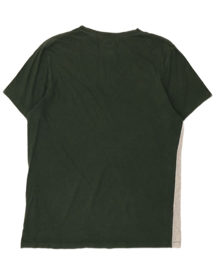 JACK WILLS Mens Graphic T-Shirt Top Medium Green Colourblock Cotton