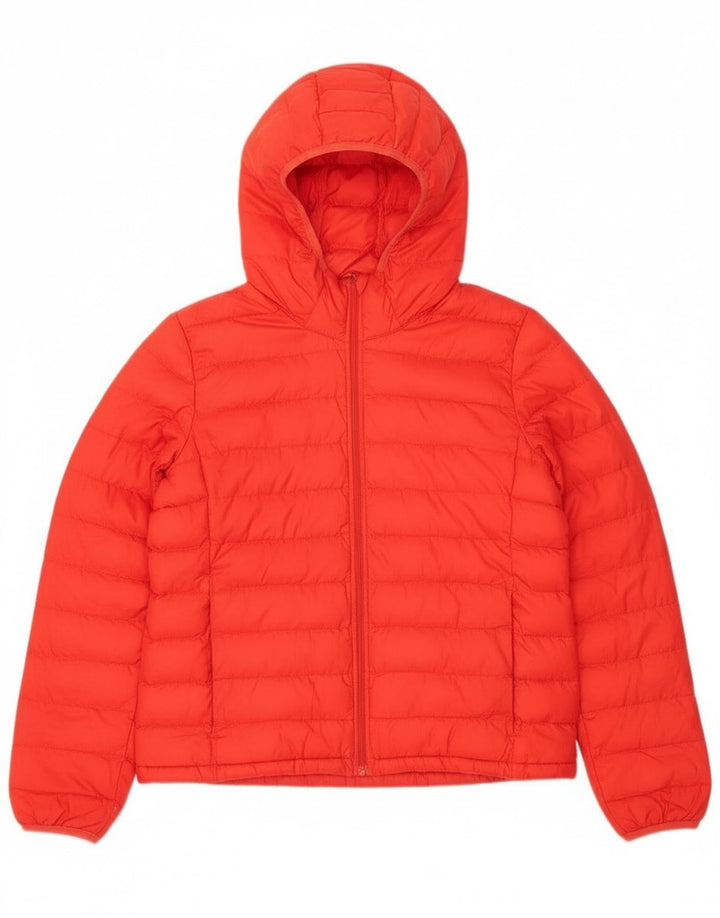 Levi's Womens Hooded Padded Jacket UK 16 Large Red Polyester