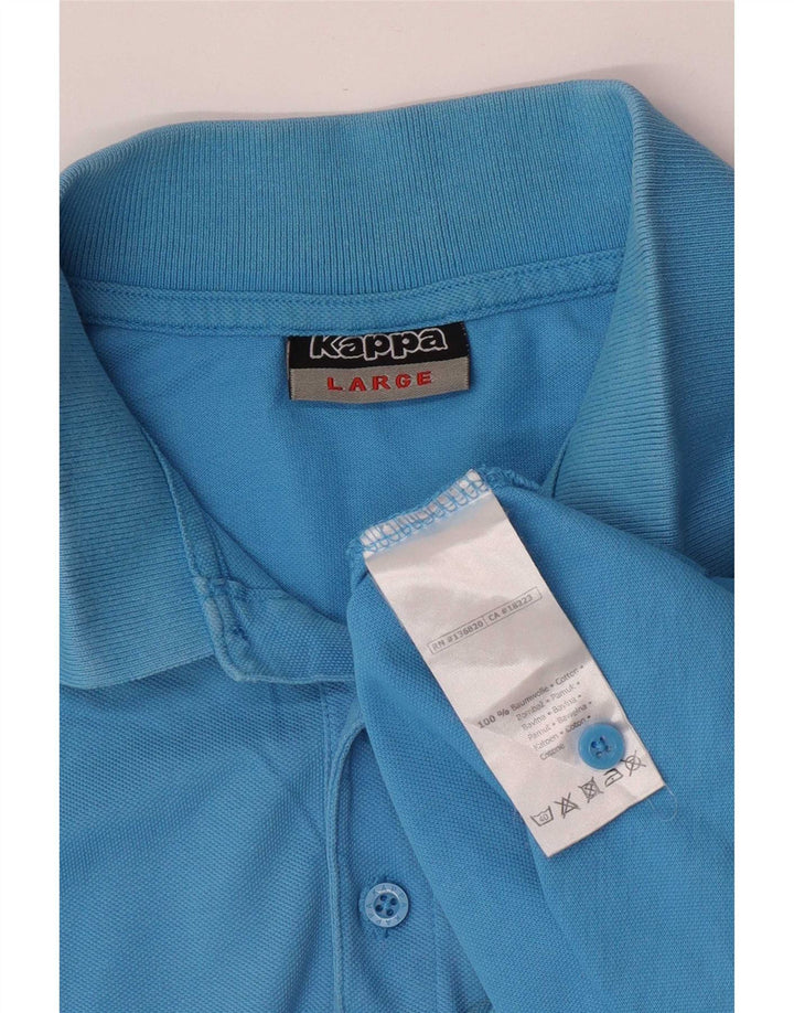 Kappa Mens Polo Shirt Large Blue Cotton