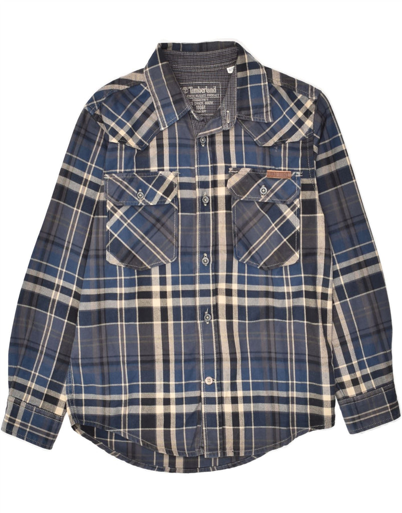 TIMBERLAND Boys Shirt 9-10 Years Blue Check Cotton | Vintage Timberland | Thrift | Second-Hand Timberland | Used Clothing | Messina Hembry 