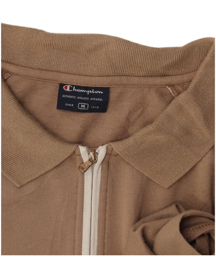 Champion Womens Polo Shirt UK 14 Medium Brown