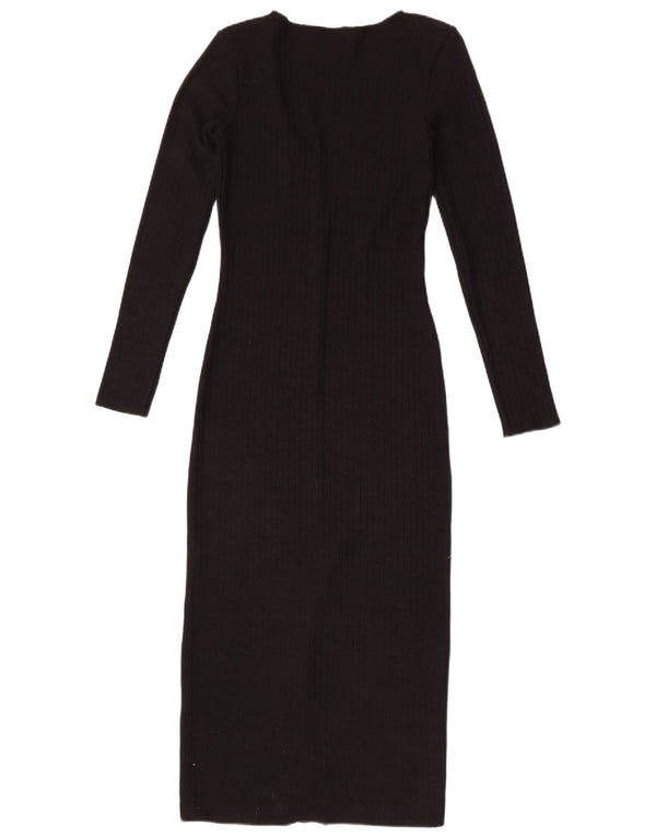 Zara Womens Maxi Long Sleeve Jumper Dress UK 12 Medium Black