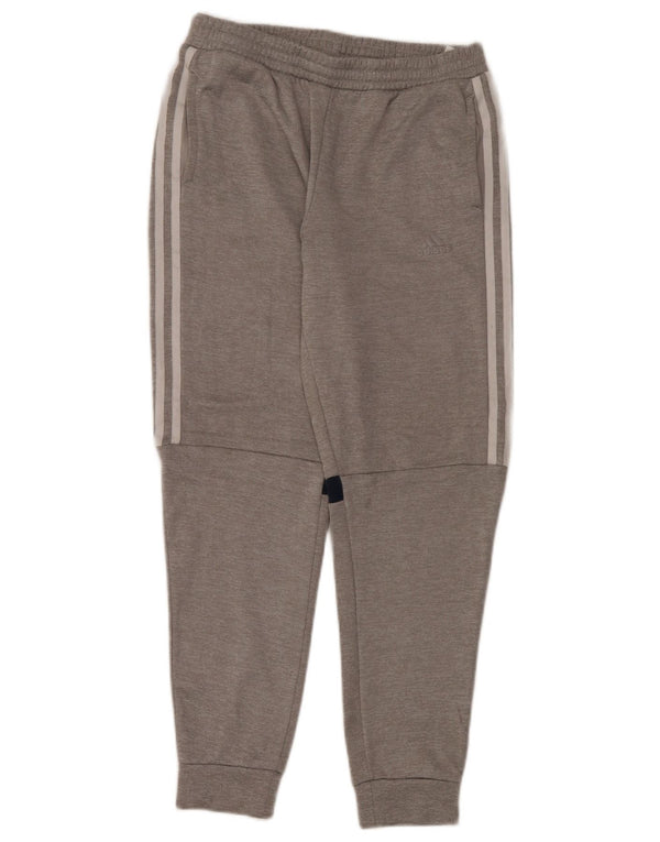 Adidas Boys Tracksuit Trousers Joggers 14-15 Years Grey Colourblock Cotton