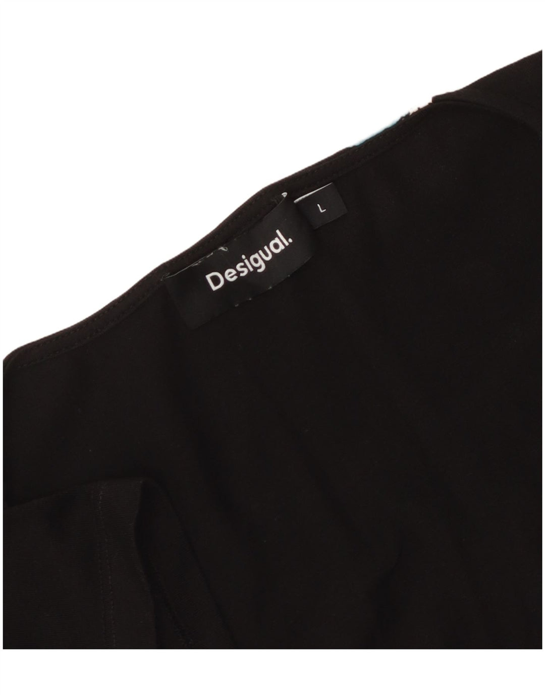 Desigual Womens Graphic A-Line Dress UK 14 Large Black