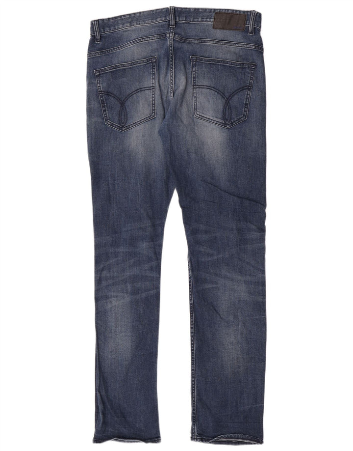 Calvin Klein Mens Slim Jeans W34 L34 Blue Cotton