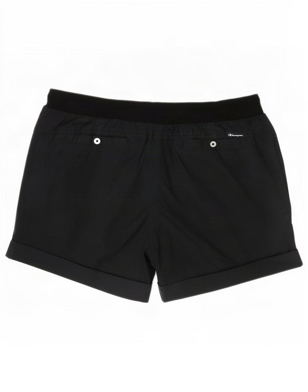 Champion Womens Swimming Shorts UK 16 Large Black Cotton