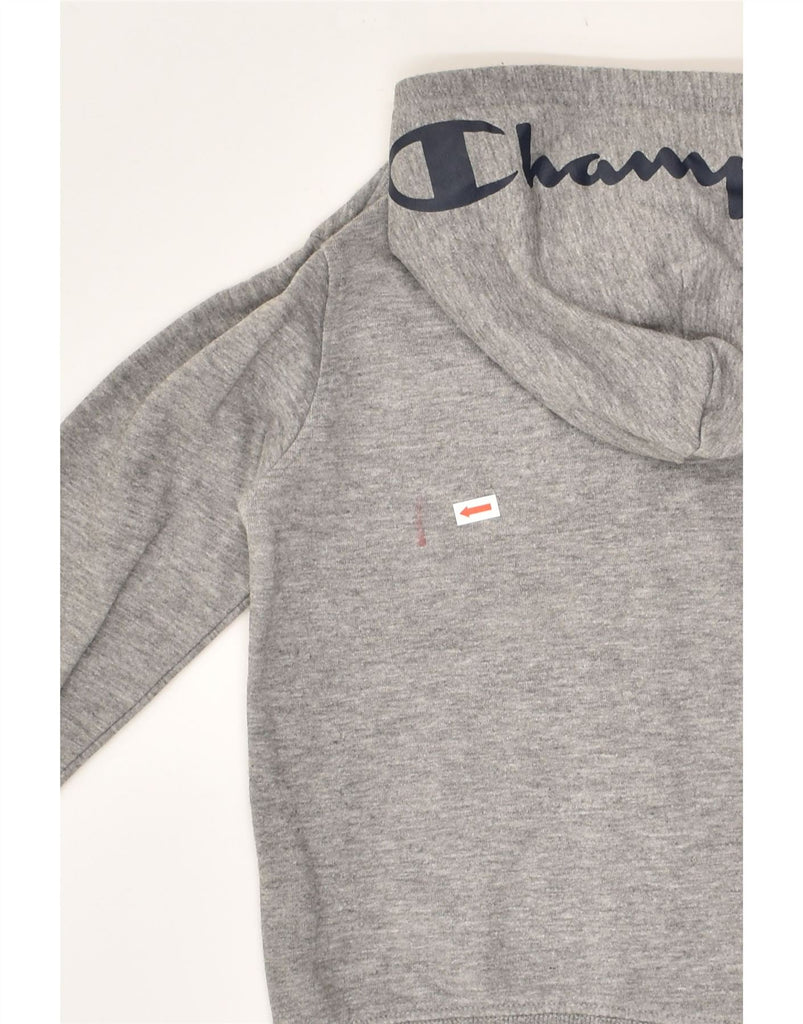 CHAMPION Boys Graphic Zip Hoodie Sweater 5-6 Years XS Grey Cotton | Vintage Champion | Thrift | Second-Hand Champion | Used Clothing | Messina Hembry 