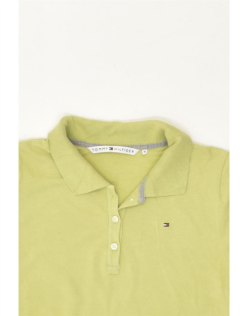 TOMMY HILFIGER Womens Polo Shirt UK 14 Medium Green Cotton | Vintage Tommy Hilfiger | Thrift | Second-Hand Tommy Hilfiger | Used Clothing | Messina Hembry 