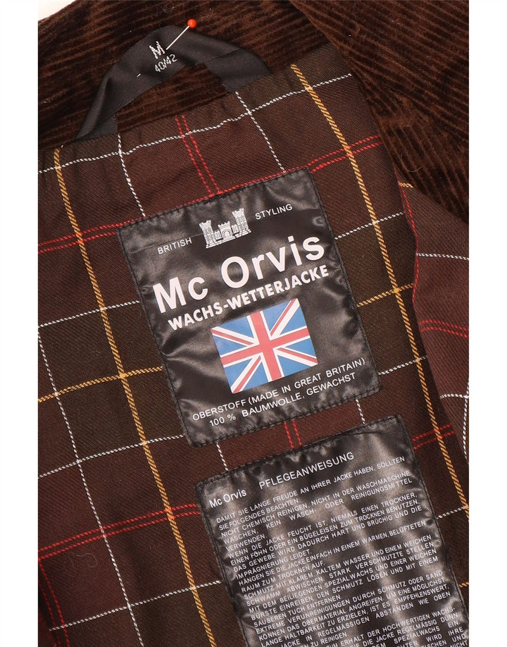 MC Orvis Womens Waxed Cotton Jacket IT 40/42 Medium Brown Cotton