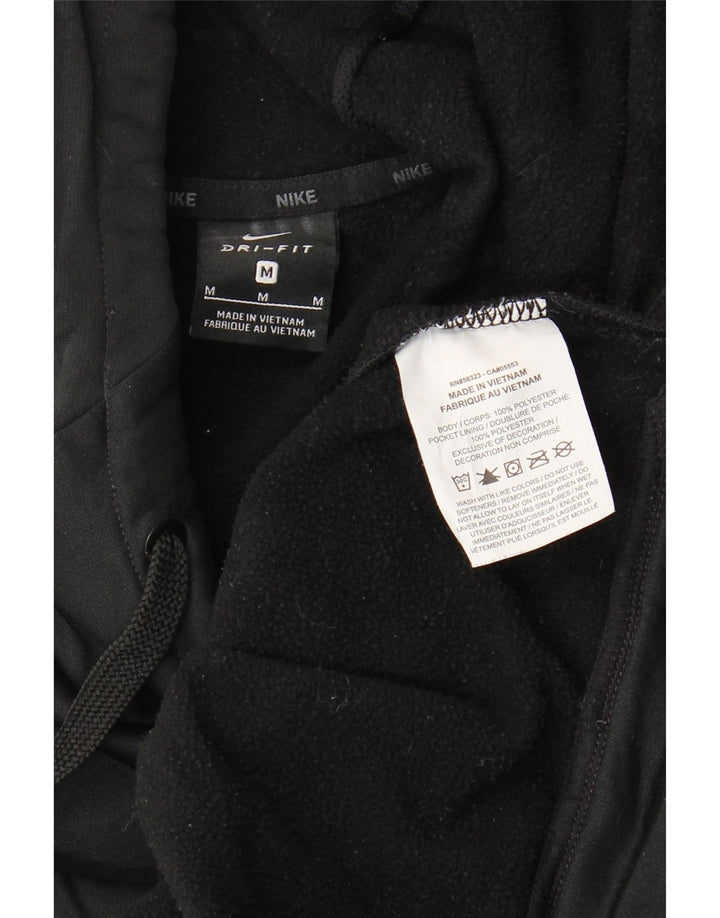 Nike Mens Dri Fit Graphic Hoodie Jumper Medium Black Polyester