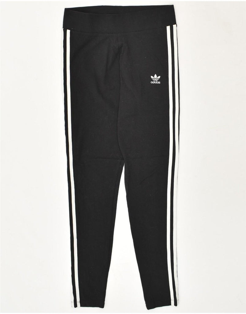 ADIDAS Womens Leggings UK 12 Medium Black | Vintage Adidas | Thrift | Second-Hand Adidas | Used Clothing | Messina Hembry 