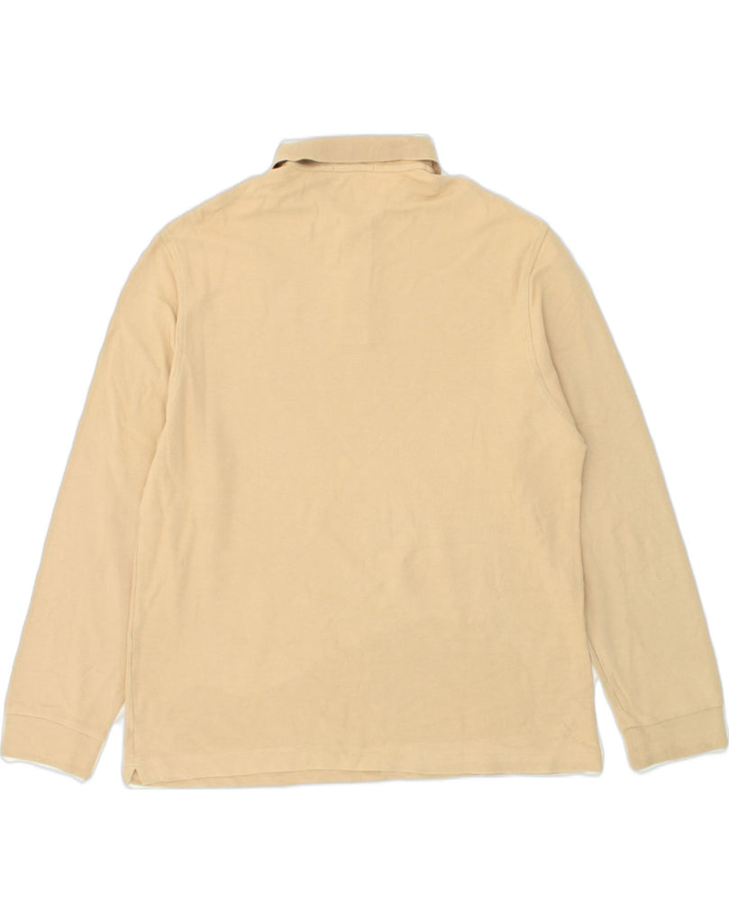 MARINA YACHTING Mens Long Sleeve Polo Shirt XL Beige Cotton | Vintage Marina Yachting | Thrift | Second-Hand Marina Yachting | Used Clothing | Messina Hembry 