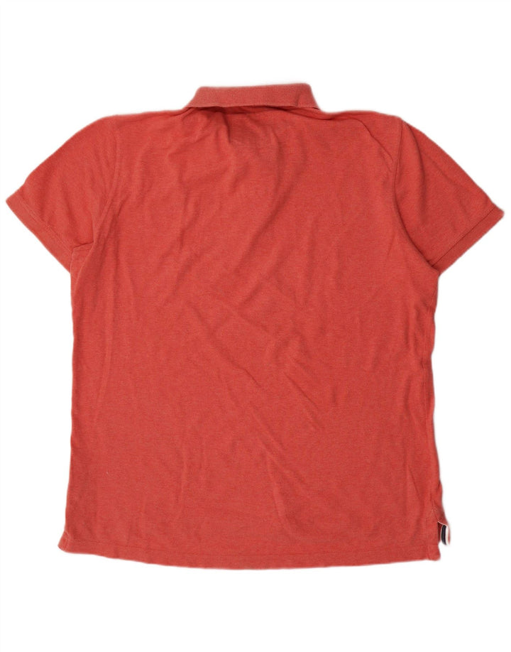 CREW CLOTHING Mens Polo Shirt Large Orange Cotton