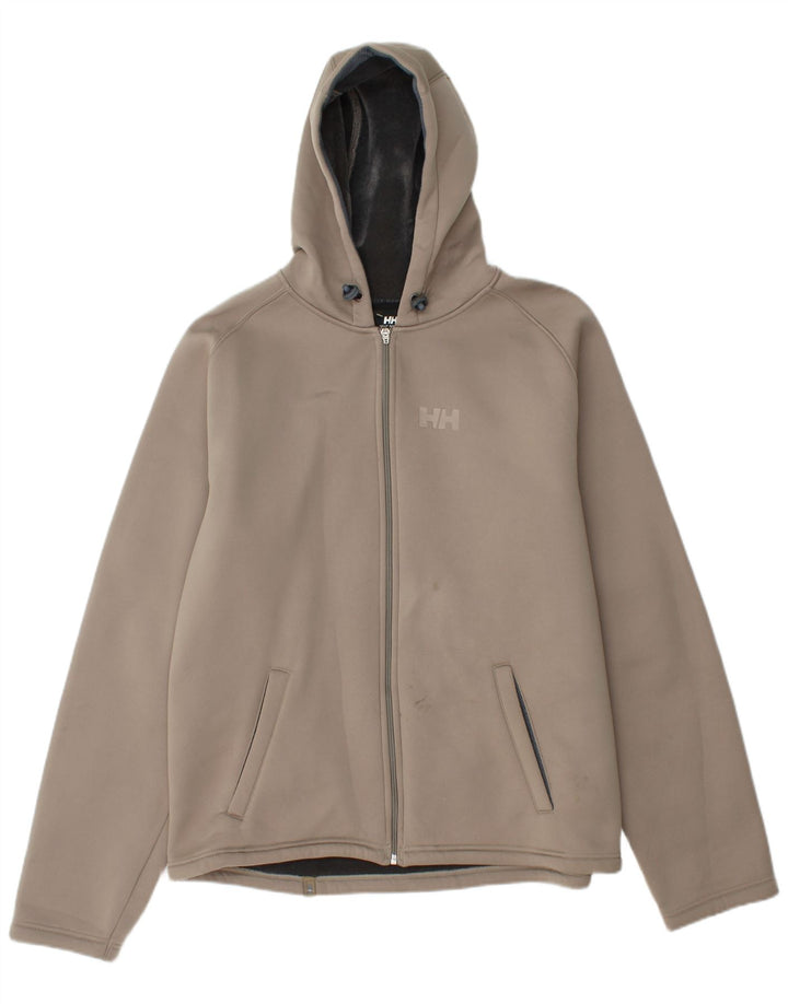 HELLY HANSEN Mens Hooded Windbreaker Jacket UK 40 Large Grey Polyester