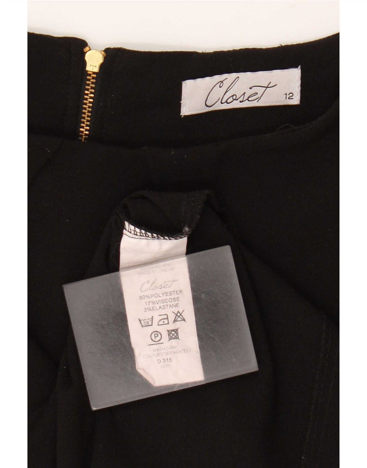 CLOSET Womens Sheath Dress UK 12 Medium Black Polyester