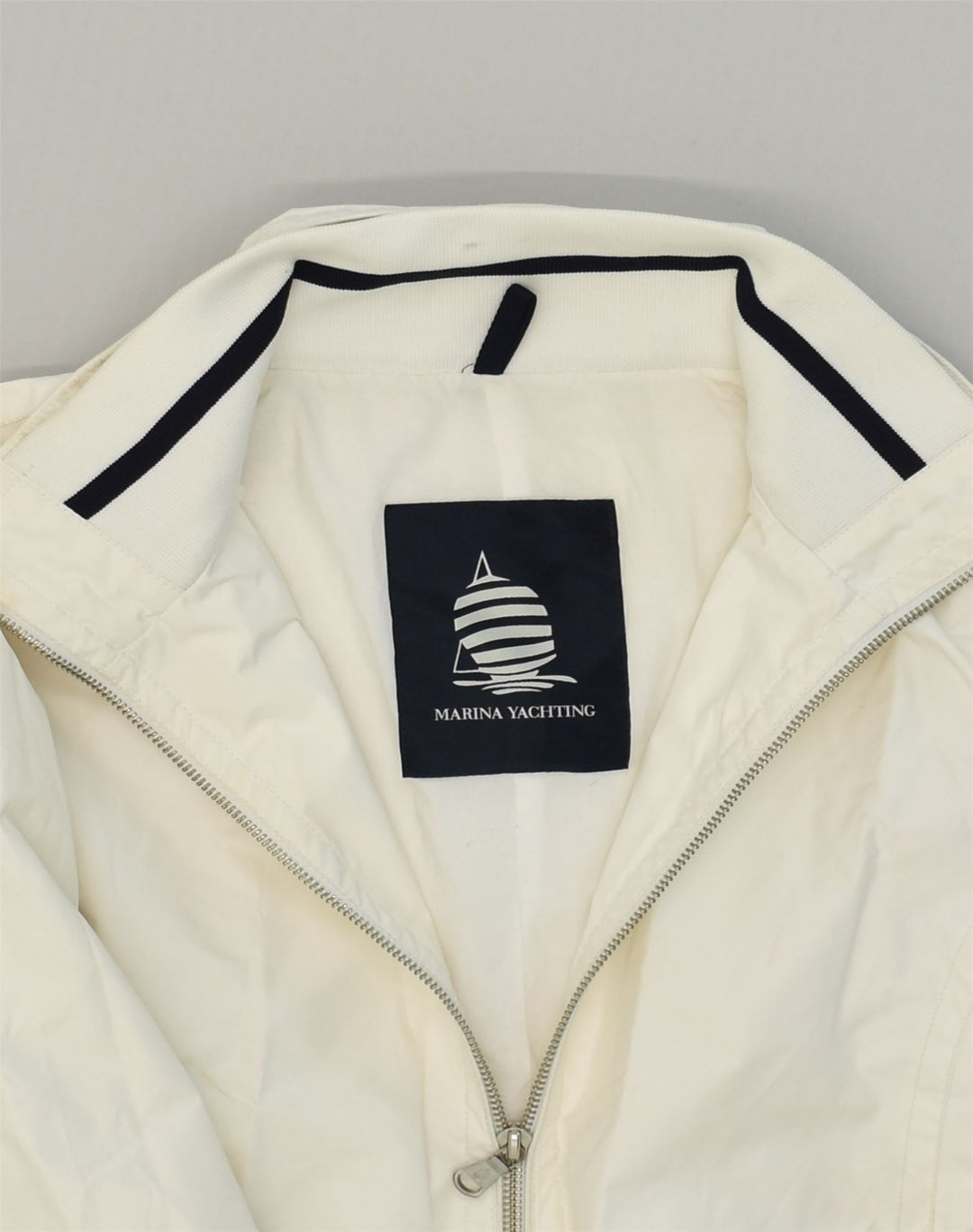 MARINA YACHTING Womens Rain Jacket IT 42 Medium White Polyester | Vintage Marina Yachting | Thrift | Second-Hand Marina Yachting | Used Clothing | Messina Hembry 