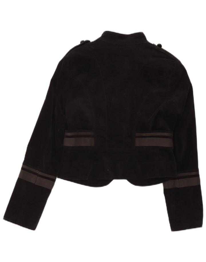 Zara Womens Bolero Jacket UK 8 Small Black Colourblock Cotton