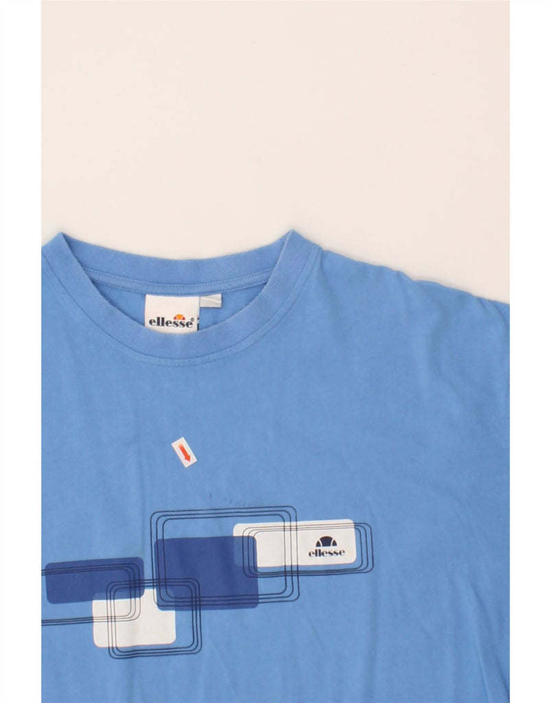 ELLESSE Mens Graphic T-Shirt Top Large Blue Cotton Vintage Ellesse and Second-Hand Ellesse from Messina Hembry 