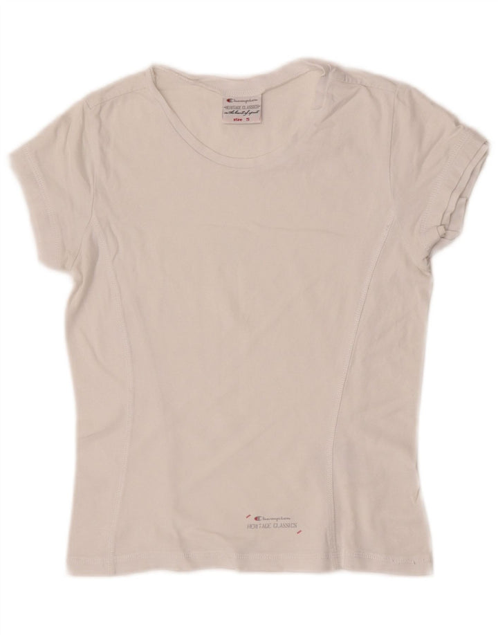 Champion Womens Heritage Classics Crop T-Shirt Top UK 8 Small White