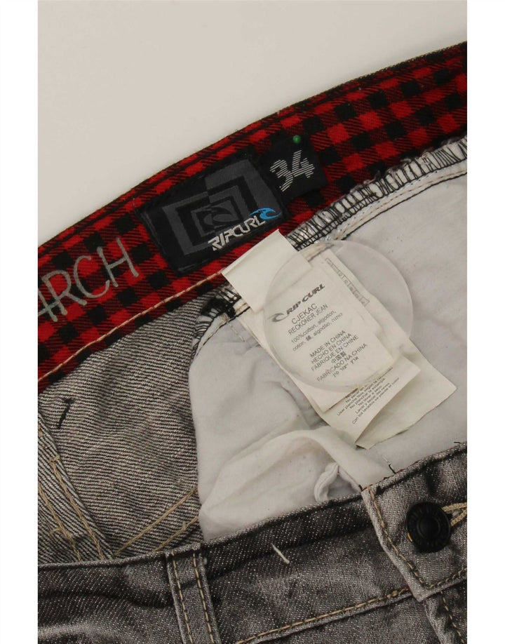 Rip Curl Mens Straight Jeans W34 L33 Grey Cotton