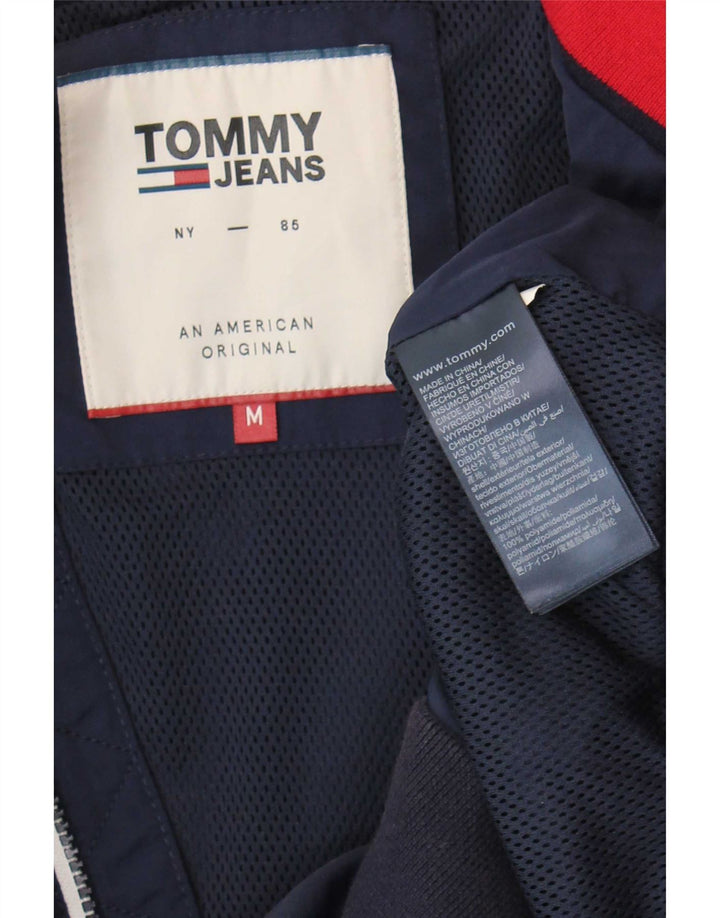 Tommy Hilfiger Mens Bomber Jacket UK 38 Medium Navy Blue Polyamide