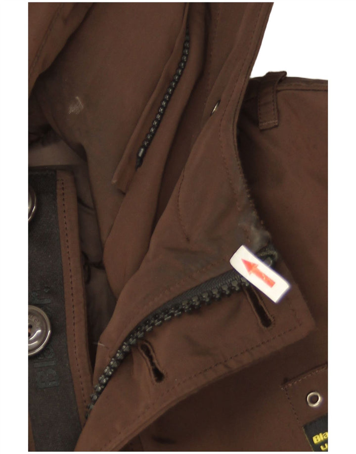 Blauer Mens Hooded Padded Jacket UK 40 Large Brown Polyamide