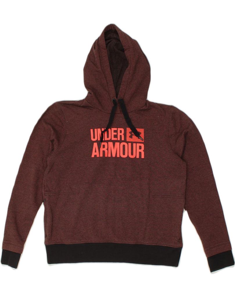 UNDER ARMOUR Mens Graphic Hoodie Jumper Large Burgundy Cotton | Vintage Under Armour | Thrift | Second-Hand Under Armour | Used Clothing | Messina Hembry 