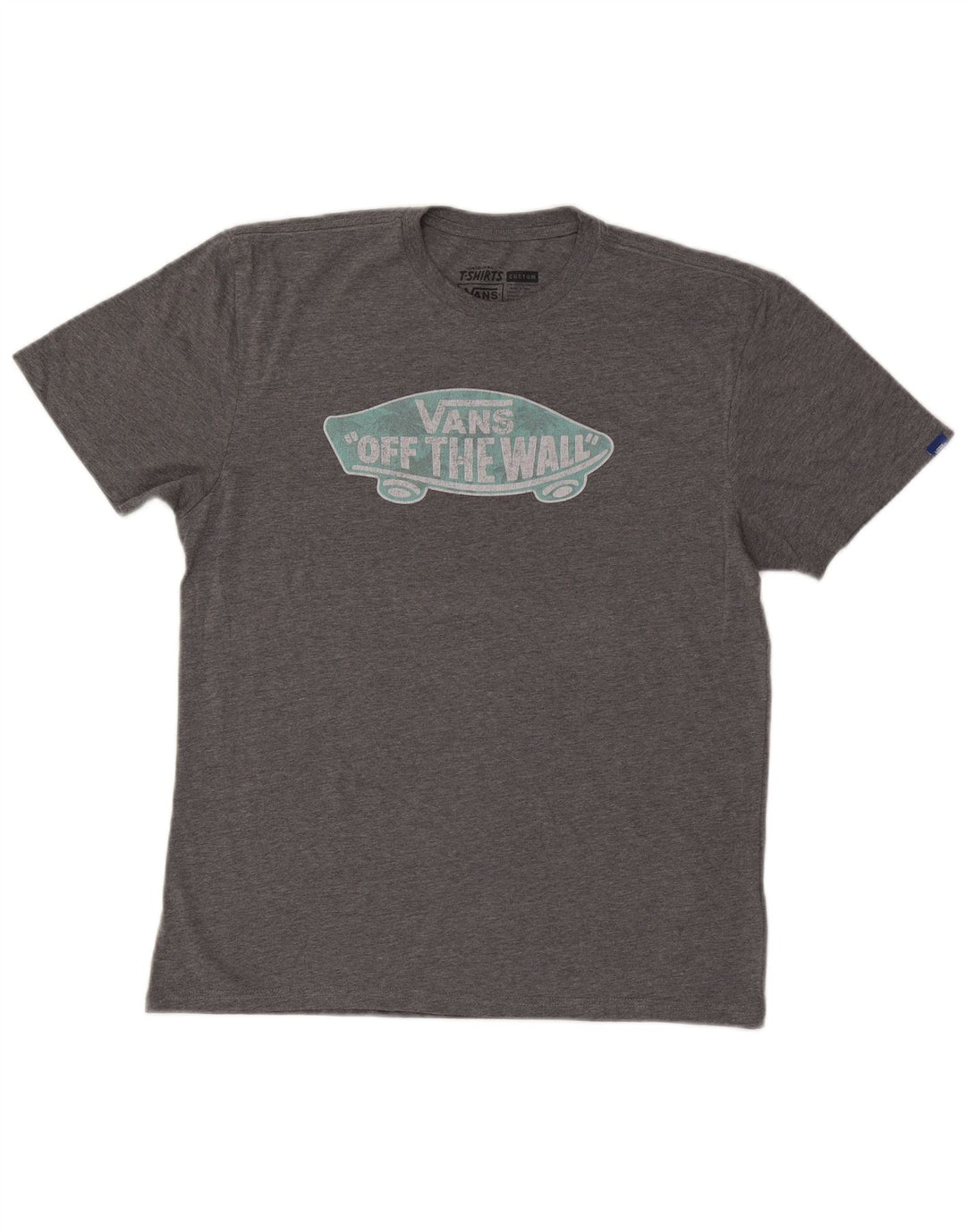 Vans Mens Custom Fit Graphic T-Shirt Top Large Grey Cotton