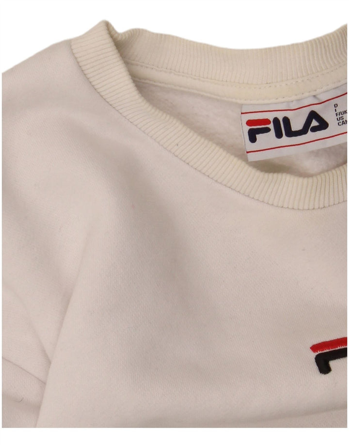 FILA Mens Graphic Sweatshirt Jumper Small Grey Colourblock Cotton