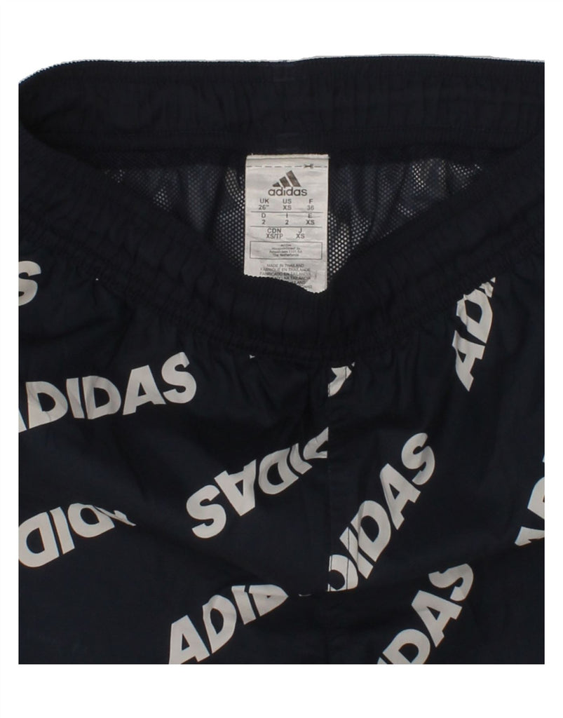 ADIDAS Mens Graphic Sport Shorts XS Navy Blue Polyester | Vintage Adidas | Thrift | Second-Hand Adidas | Used Clothing | Messina Hembry 