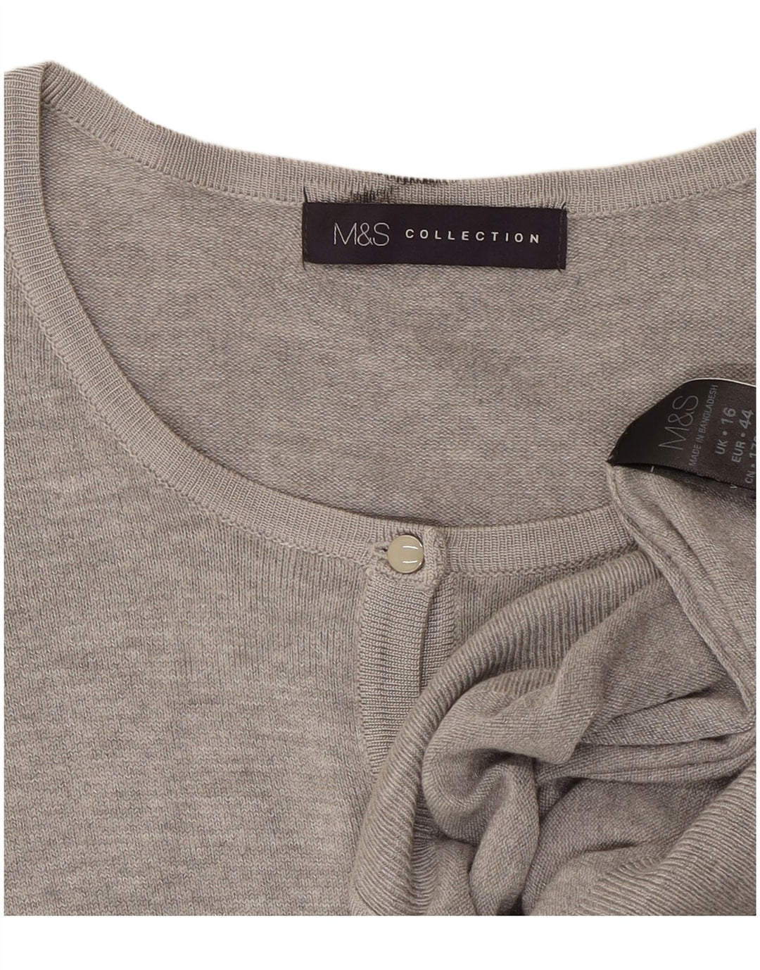 Marks & Spencer Womens Cardigan Sweater UK 16 Large  Grey Flecked Viscose