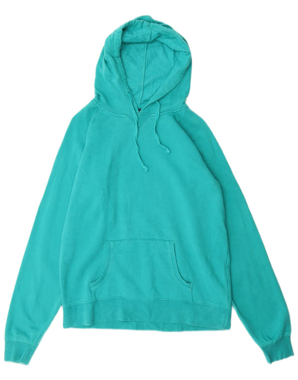 Champion Womens Hoodie Jumper UK 16 Large Turquoise Cotton