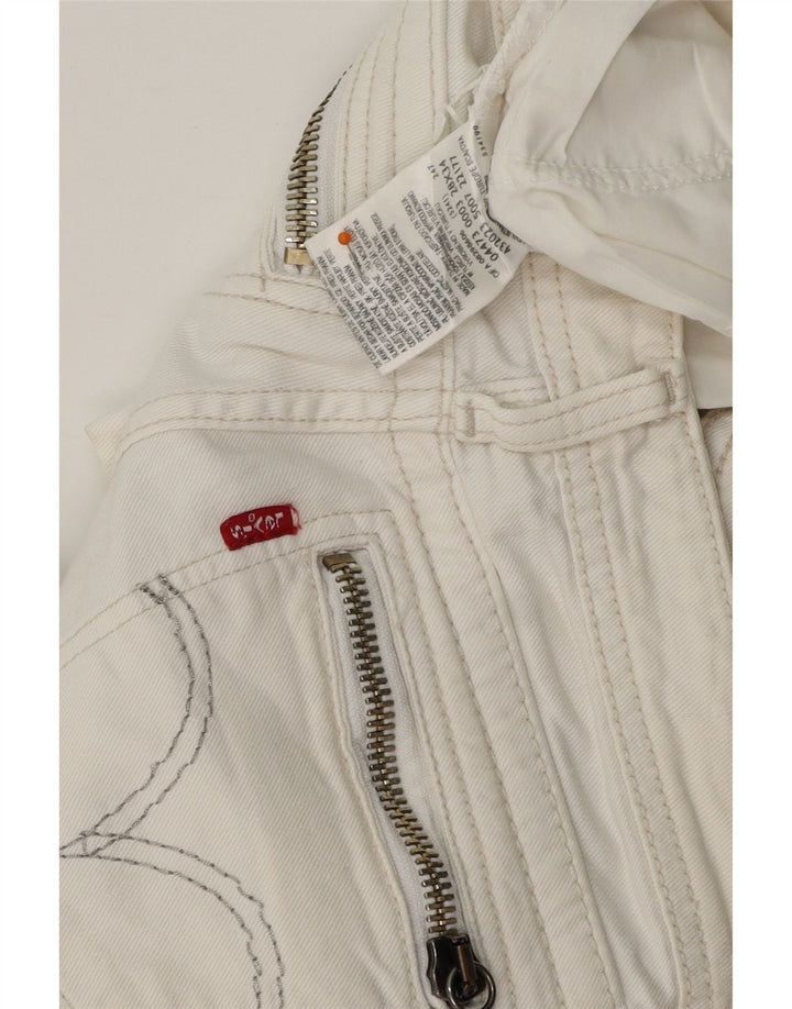 LEVI'S Womens Denim Shorts W28 Medium  White Cotton