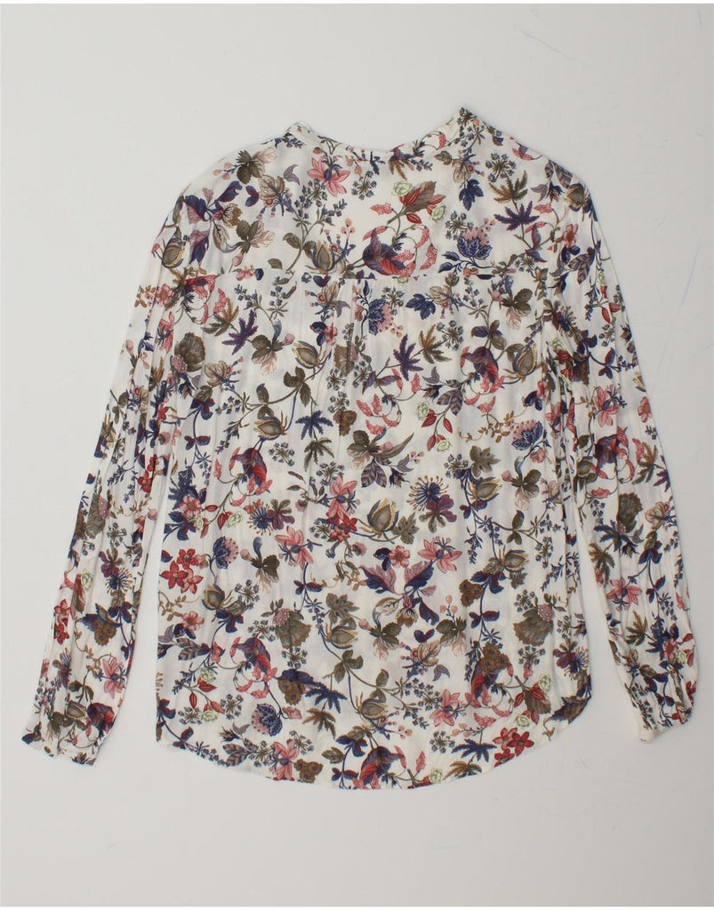 MASSIMO DUTTI Womens Long Sleeve Blouse Top EU 40 Medium White Floral Vintage Massimo Dutti and Second-Hand Massimo Dutti from Messina Hembry 