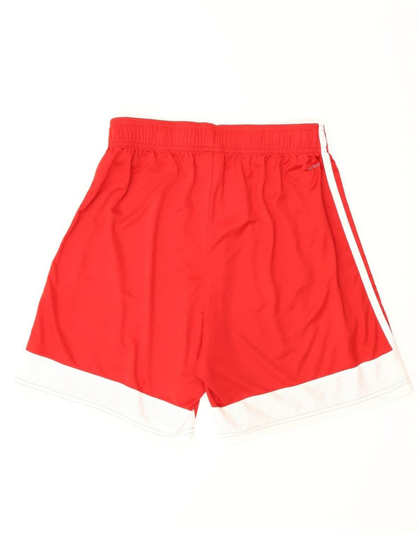 Adidas Womens Climalite Sport Shorts UK 12 Medium Red Colourblock